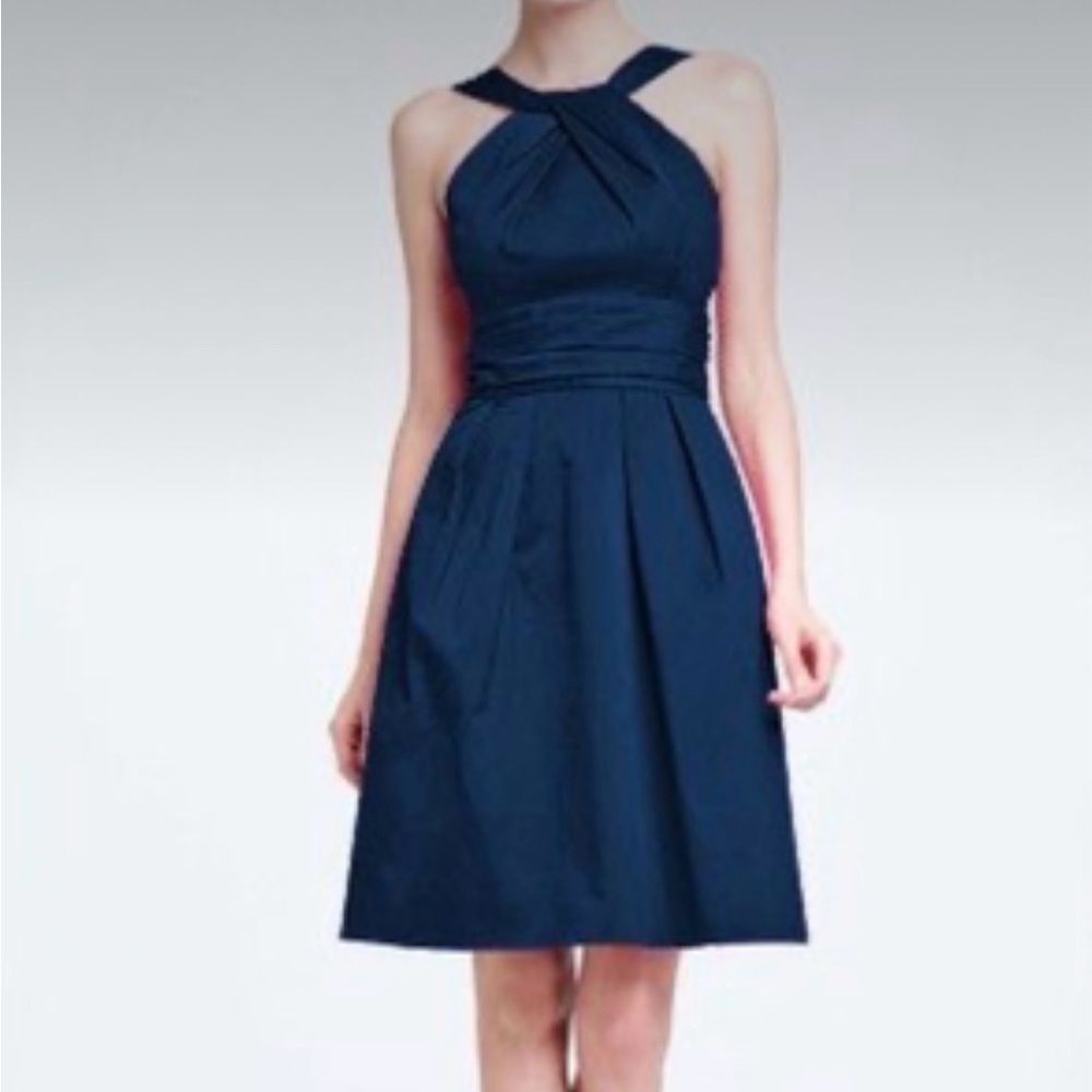David’s Bridal Size 10 Navy Dress. Pre Owned Excellent Condition. MSRP $150